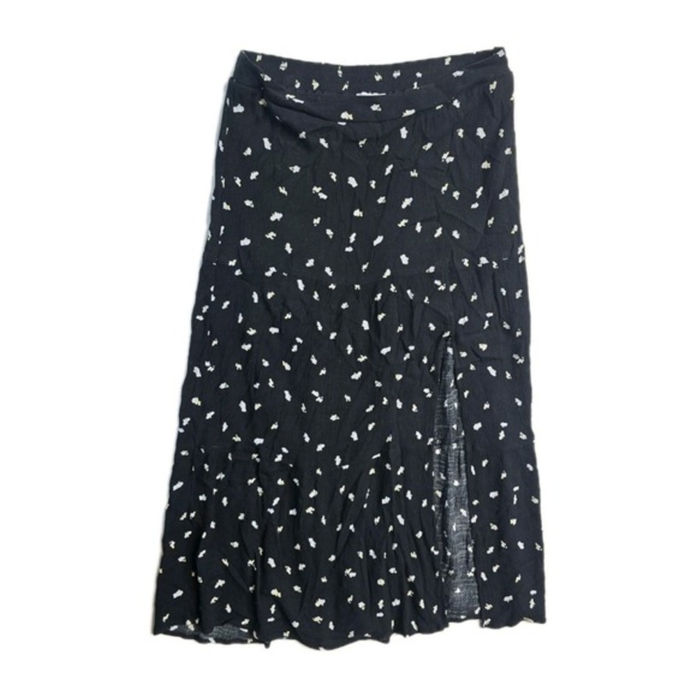 Nine‎ West Print Maxi Skirt, Women's L Split In Front, Elastic Back
